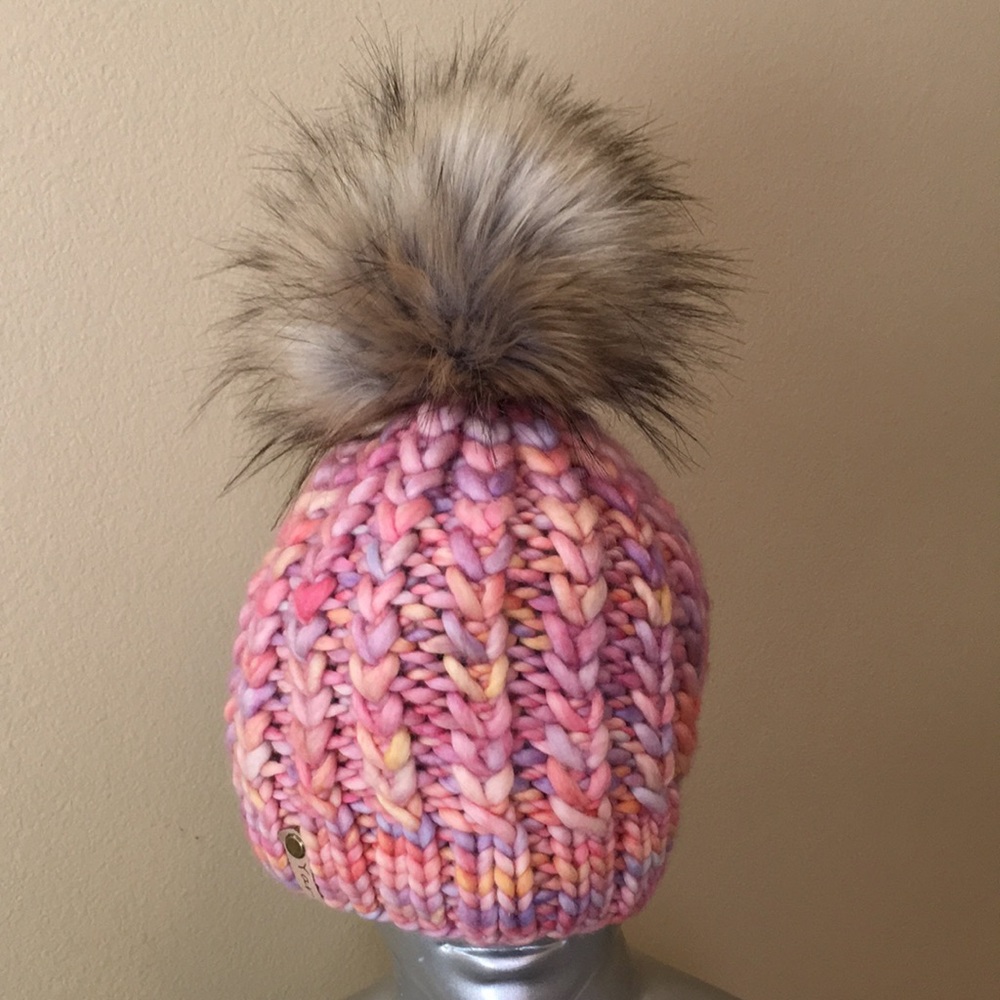 Hand knit Merino Wool Beanie Hat